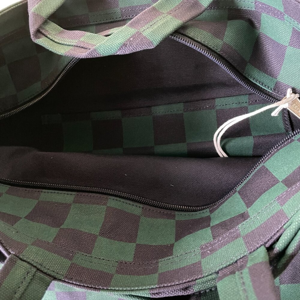 NWT Baggu Horizontal Zip Duck Bag - Navy Green Check - Picture 3 of 9